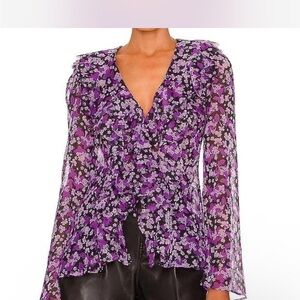 Free people nina Floral sheer Purple Women's Top